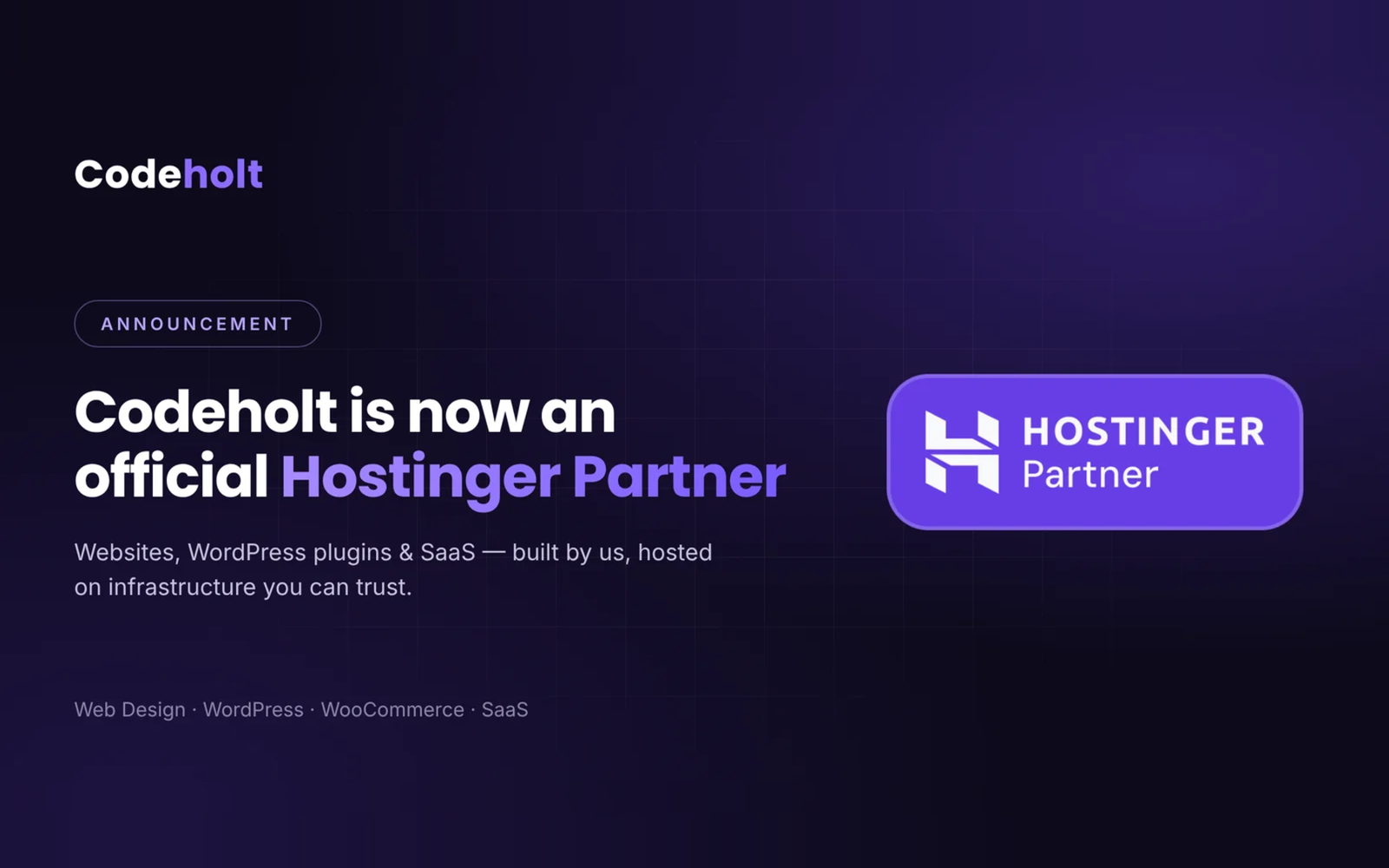 Codeholt is now an official Hostinger Partner